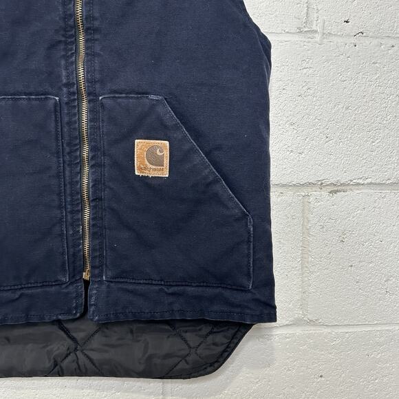 Vintage Carhartt Quilt-Lined Artic Vest “Midnight Blue” V02 - Picture 3 of 10
